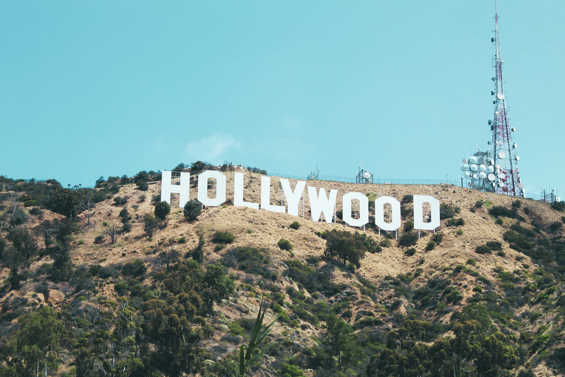 The Hollywood sign on the hillside above Los Angeles